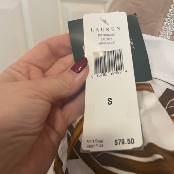 NWT- WOMANS-LAUREN RALPH LAUREN  BRIDLE PRINT SHIRT - SIZE SMALL - Picture 5 of 7